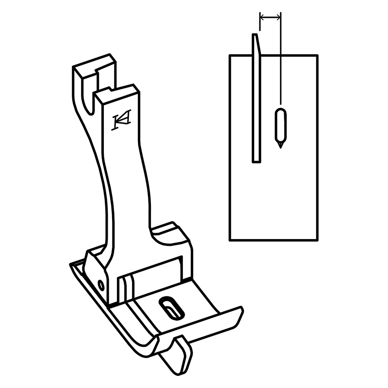 GL274 Guiding Feet — Needle Feed Left Guiding Feet (for Puller) for Durkopp Adler 274 *Options: The space between needle hole and left guide