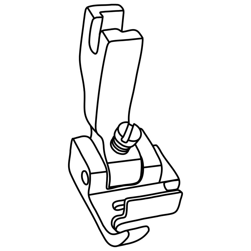 KP438-625 Binding Foot — Left Guide Binding Foot Needle Hole : 10.5mm Binding Width : 10.7mm Total Width : 18mm