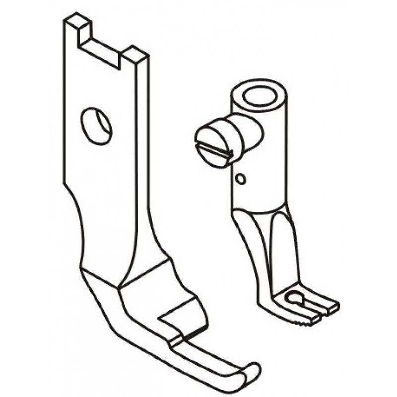 KP335FA Presser Feet — For right angle binder 91-049 534-04 + 91-049 327-93 Presser feet width : 9.5mm Feeding feet width : 6mm