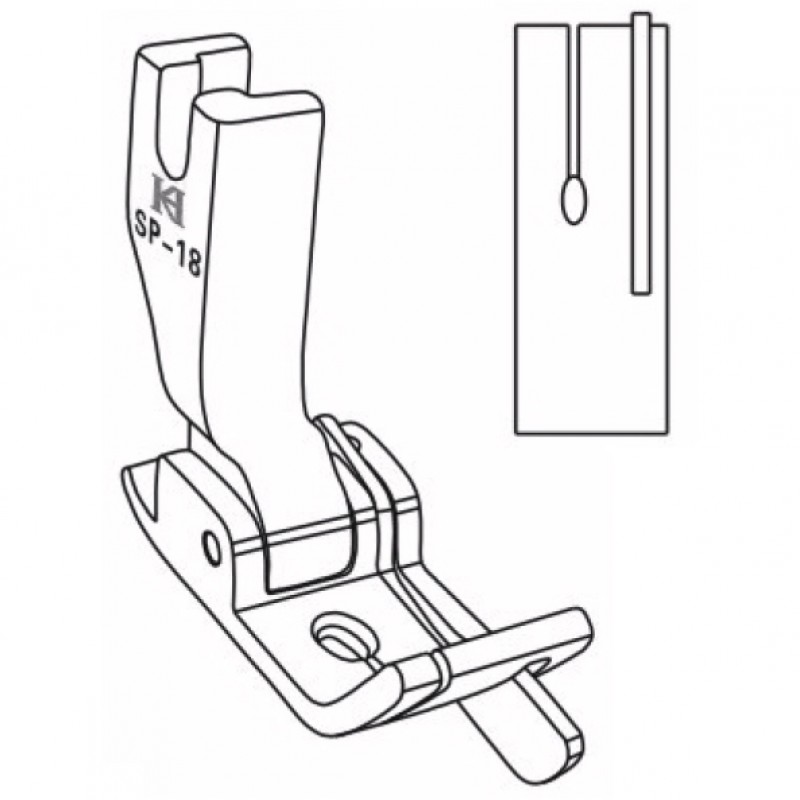 SP-18 Guiding Feet — Presser Feet with Right Compensating Guide for Heavy Duty *Optional size: The space between needle hole and right guide.