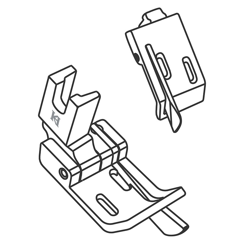 KR380 Guiding Foot — Right Guiding Foot for Double Needle Chainstitch Machine
