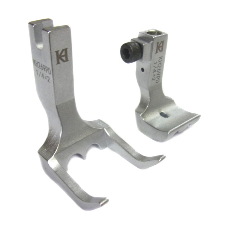 KH269PD Piping Feet — Double piping groove, needle hole in the middle. Groove Size x2 (Double piping)