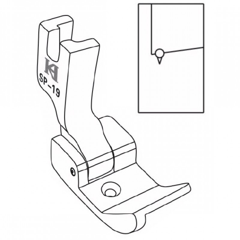 SP-19 Hemming Feet — Hemming Feet with Edge Guide Space between needle hole and right edge : 3/8"