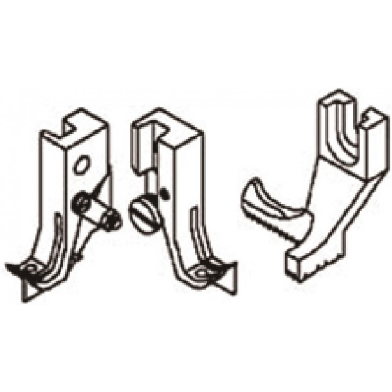 U192B Presser Foot + Y350 Feeding Foot — Feeding Foot with Right Spring Guide, toe on left side *Options: The space between needle hole and right guide Suitable for: