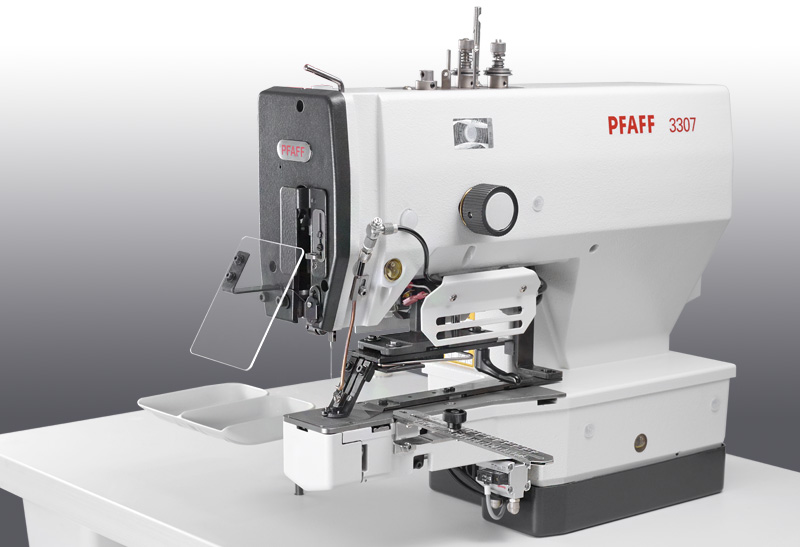 PFAFF 3307 -1/01, -1/02 Программируемый полуавтомат однониточного цепного стежка для пришивания плоских пуговиц на 2, 3, 4 и 6 отверстий