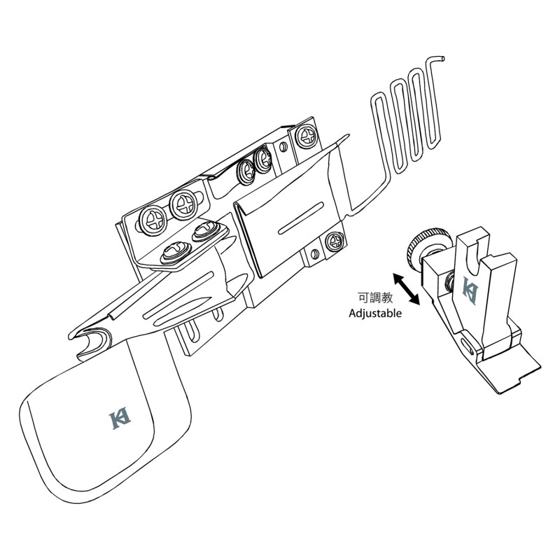 KHF555 Blind Stitch Double Fold Binder — Single Needle Blind Stitch - Double Fold Binder Include KP555 single needle blind stitch presser foot.