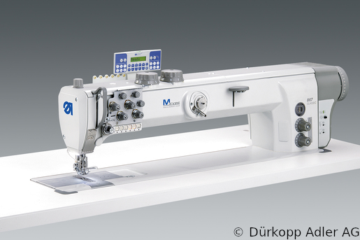 867-290342-70-M Dürkopp Adler 2-Needle lockstitch flatbed longarm bottom feed, needle feed and alternating foot top feed, integrated sewing drive sewing machine (0867 990304 005)