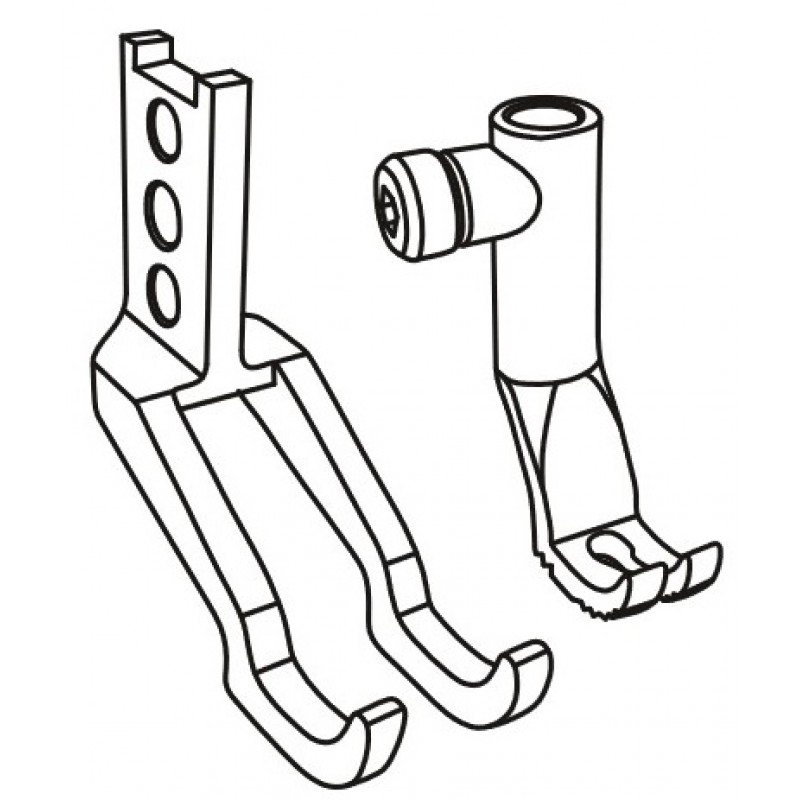 KP1245CS Presser Feet — For climbing cross seams 91-049 792-04 + 91-049 345-93 Presser feet width : 15mm Feeding feet width : 7.7mm