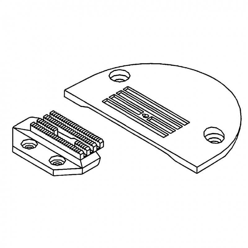 KN9000C Needle Plate + KF9000C Feed Dog — Needle Plate and Feed Dog for Binding (Fine) for Standard / Thread Trimmer Machine Especially design for Juki 9000C machine Suitable for: Juki : 555, 8700 Juki (Thread Trimmer) : 5550, 9000 Brother : 735, 755 Brother (Thread Trimmer) : 7200, etc.