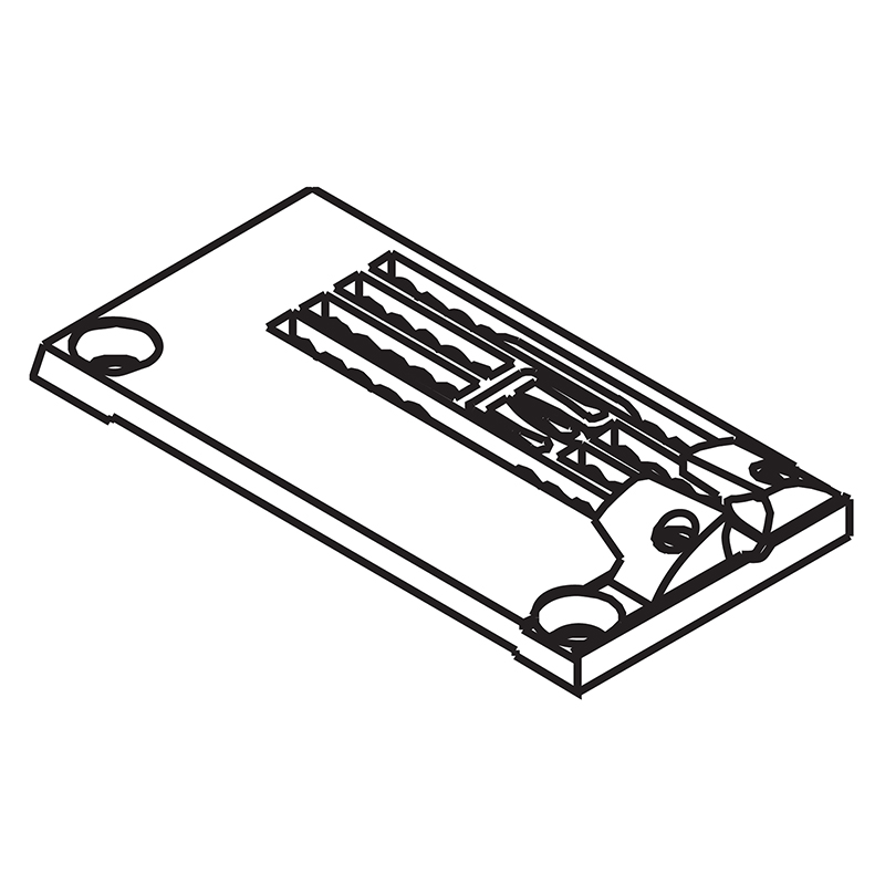 206277C Needle Plate with Fabric Guide — Needle Plate with Fabric Guide for Pegasus Coverstitch Machine Fabric guide is …