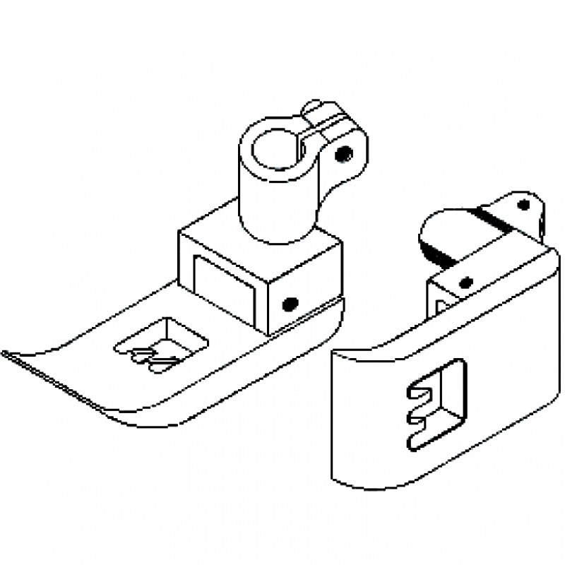 528T Teflon Presser Foot — Teflon Presser Foot for Coverstitch Machine Presser Bar Internal Diameter: 6.0mm
