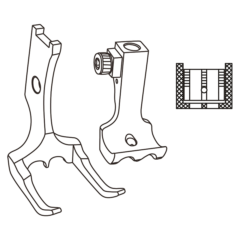 KH1245PD Piping Feet — Double piping groove, needle hole in the middle. Groove Size x2 (Double piping)