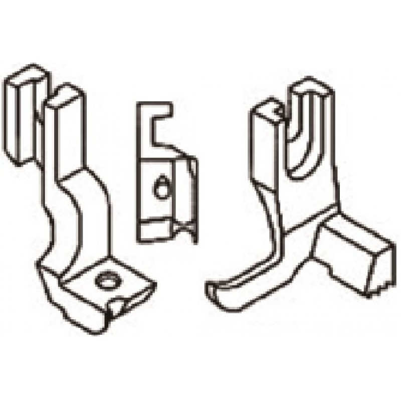 DY350B Piping Feet — Piping Feet Set Toe and groove are on left side From groove to needle hole : 2mm Suitable for: