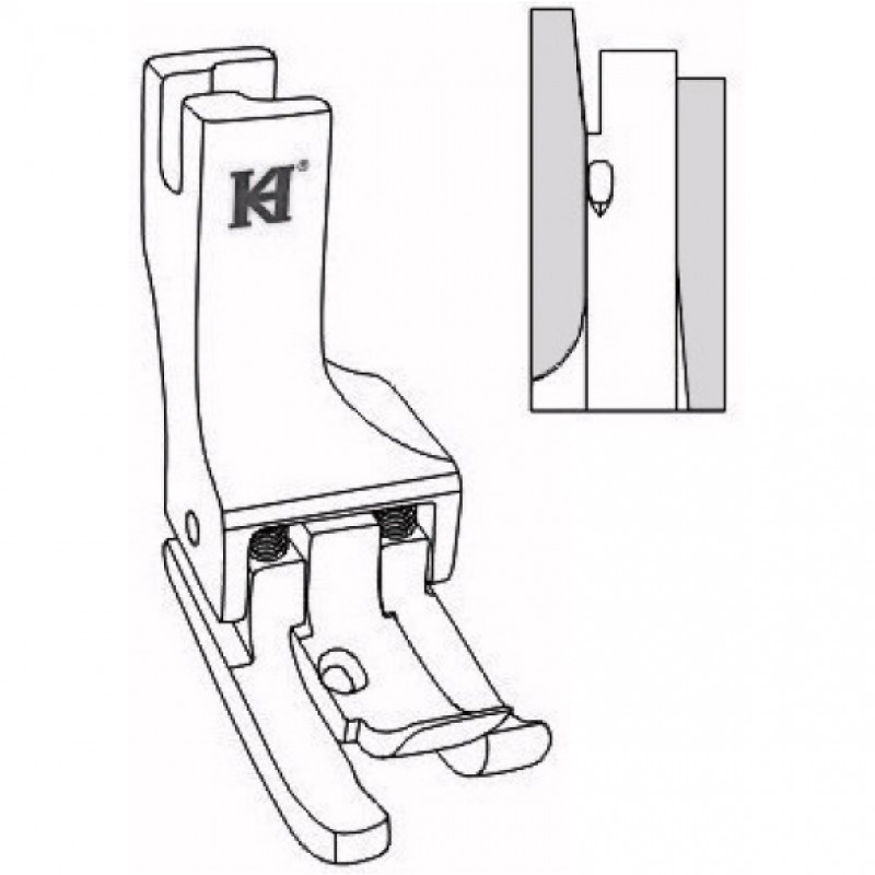 KZD Double Compensating Feet — Double Compensating Feet Presser Foot for KHF9000 spring type swing hemmer (Shirt) Size options: Space between left and right guide.