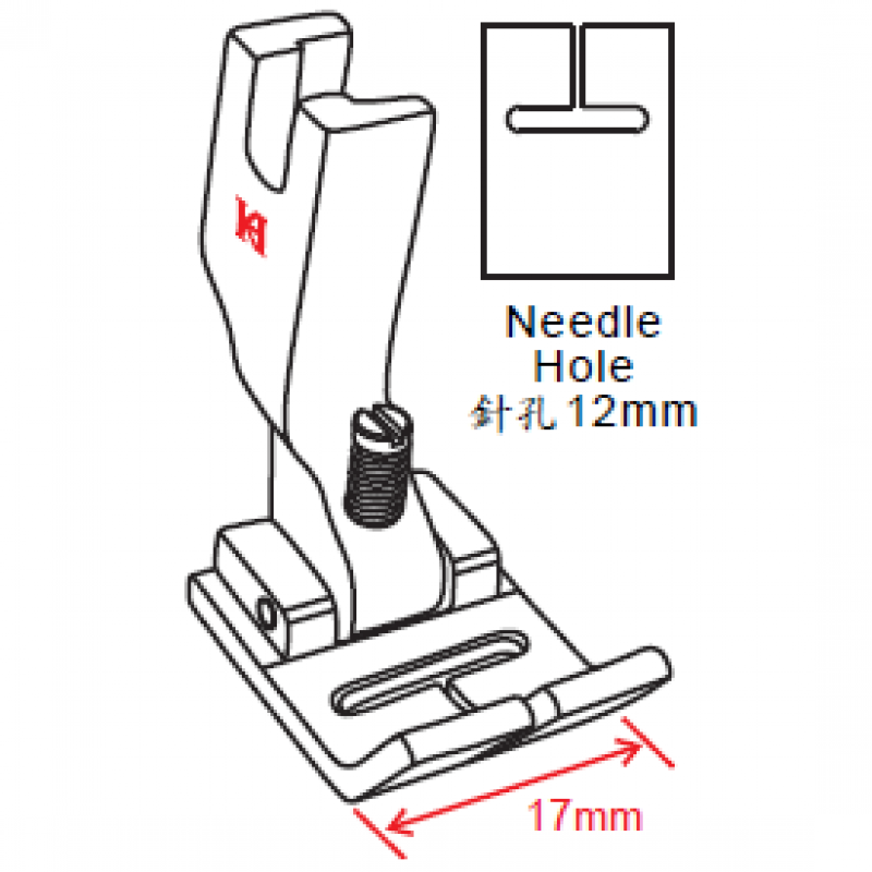 KP438-314 Presser Foot — Pfaff Zigzag Presser Foot Needle Hole Width : 11.5mm Pressing Width : 17mm