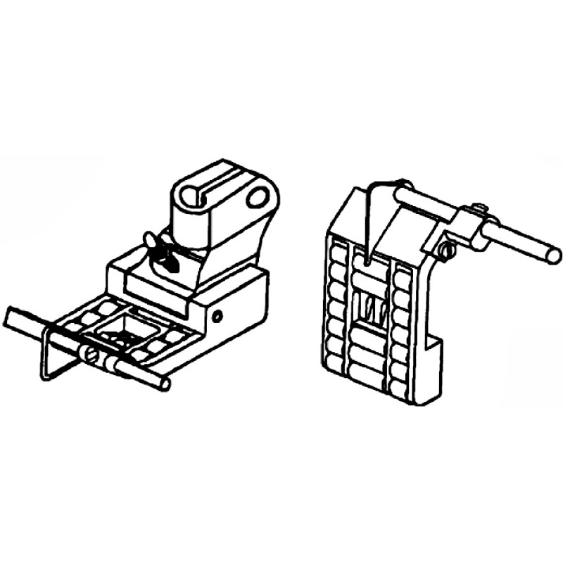 R2500 Roller Foot — Roller Foot for Coverstitch Machine Adjustable Tape Guide. Presser Bar Internal Diameter: 6.0mm