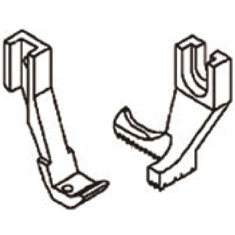 U192B Presser Foot + U193B Feeding Foot — Wider Feeding Foot, toe on left side Presser Foot Width : 13.4mm Feeding Foot Width : 9.7mm Suitable for: