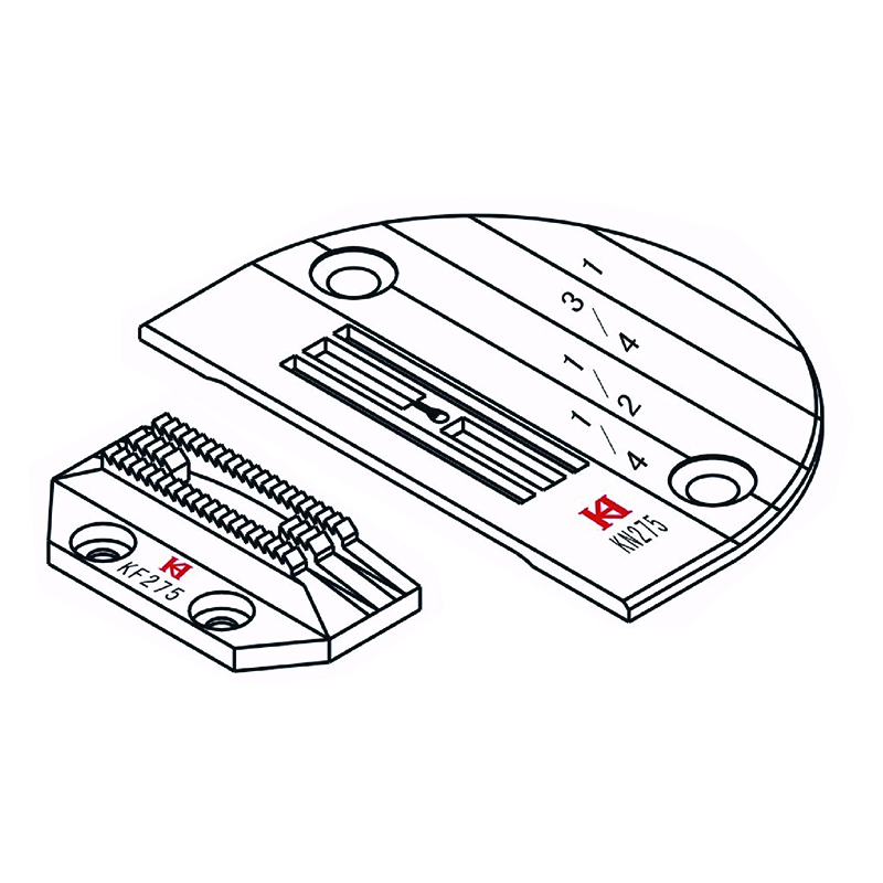 KN275 Needle Plate + KF275D Feed Dog — Gauge set for Durkopp Adler 275 KN275 Needle Plate Needle hole diameter: KF275D Feed Dog