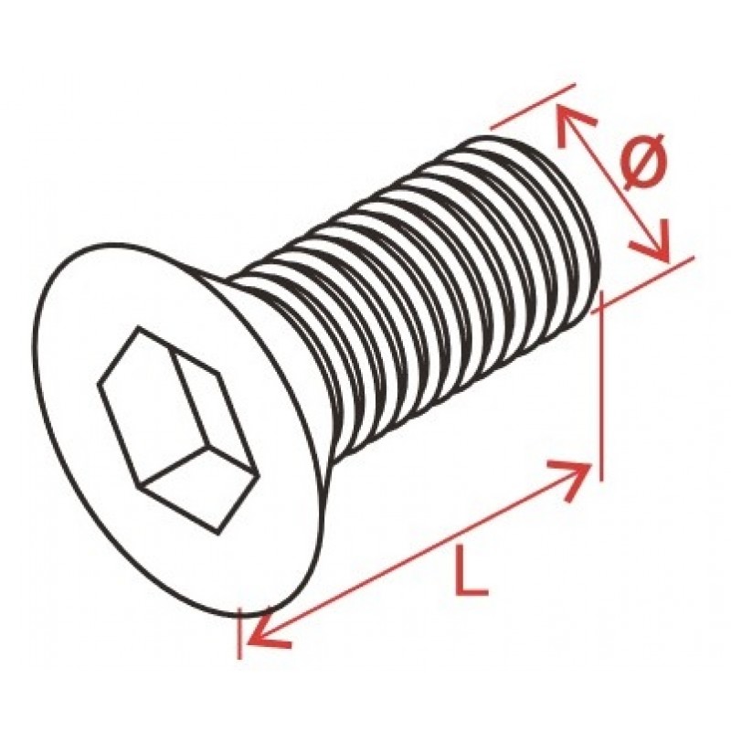 Countersunk Head Screws (10pcs/pack) — *Price is marked per package. 10pcs per package.