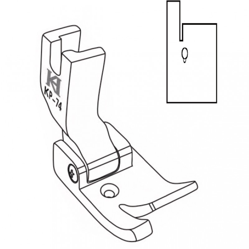 KP-74 Edge Guide Feet — Edge Guide Feet for KHF74 Edge Binder *Optional size: ( 3/8", 1/2", 5/8", 3/4", 1" ): The space between left guide and right edge. ( 1/8", 3/16", 1/4" ): The space between needle hole and right edge.