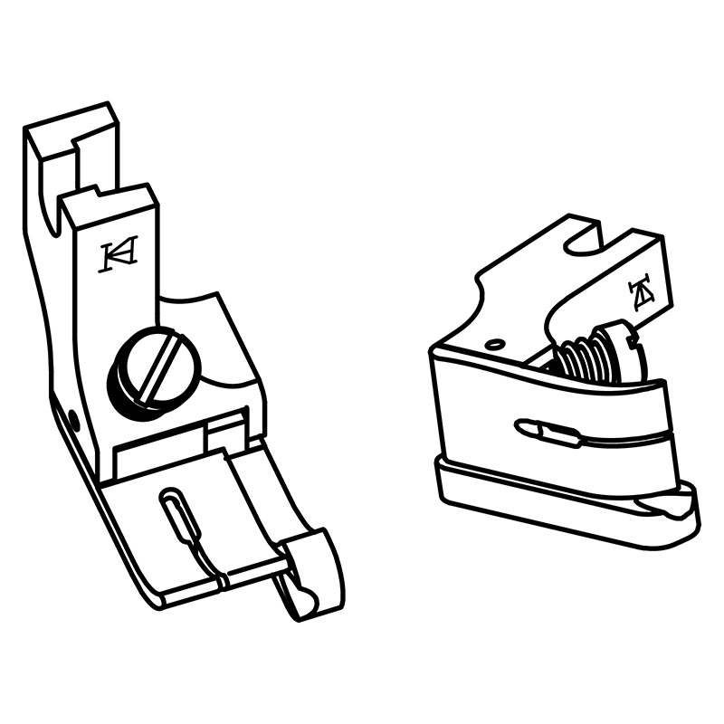 KR-NF Compensating Feet — Needle Feed Right Compensating Narrow Feet *Optional size: The space between needle hole and right guide.
