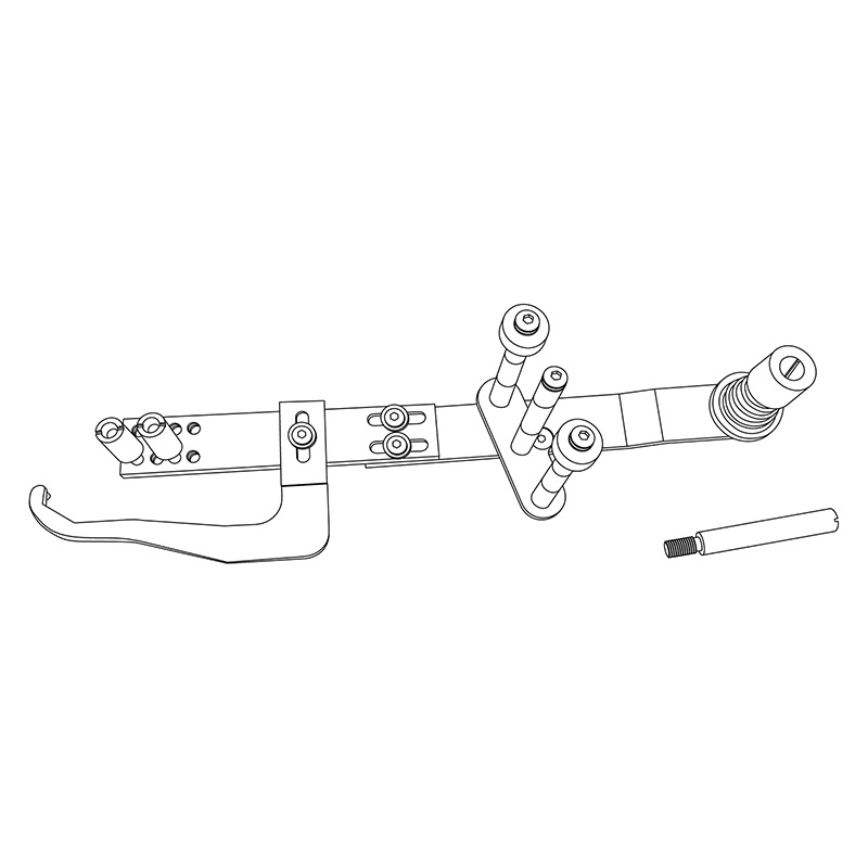KHB869 Moving Arm — Moving arm for binding on Durkopp Adler 869 / Juki LS-1341 (Rocking with feed dog) Used together with KHF2, KHF3, KHF4 binder or other attachments. Binders / Attachments position is adjustable. *Please use SS1341-M6 hinge screw(included) instead when installing on Juki LS-1341 machine.