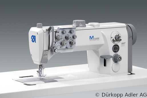 867-290020 Dürkopp Adler 2-Needle lockstitch flatbed bottom feed, needle feed and alternating foot top feed sewing machine (0867 990007 096)