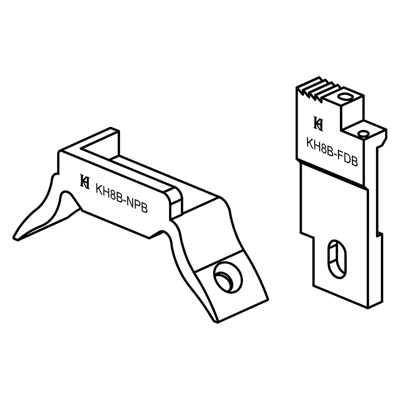KH8B-NPB Needle Plate + KH8B-FDB Feed Dog — Needle Plate and Feed Dog for Binding on Seiko CW-8B Used with KHB-8B moving arm.
