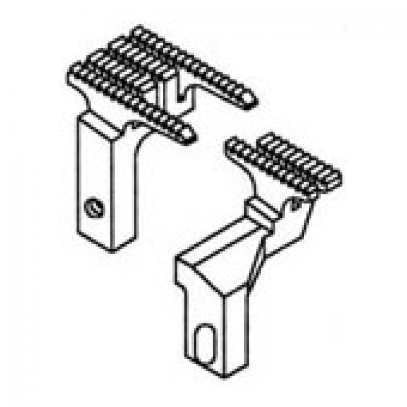 259105-16F Main Feed Dog + 259217-16F Differential Feed Dog — Feed Dog for Pegasus Coverstitch Machine (for 2 Needles) Suitable for machine: