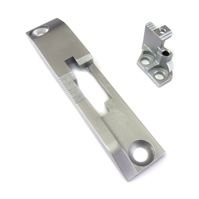 KH2828-NPTB Needle Plate + KH2828-FDTB Feed Dog — Needle Plate and Feed Dog Set for Binding on Juki LU-2828-7 Using with KHB01 binder bracket.