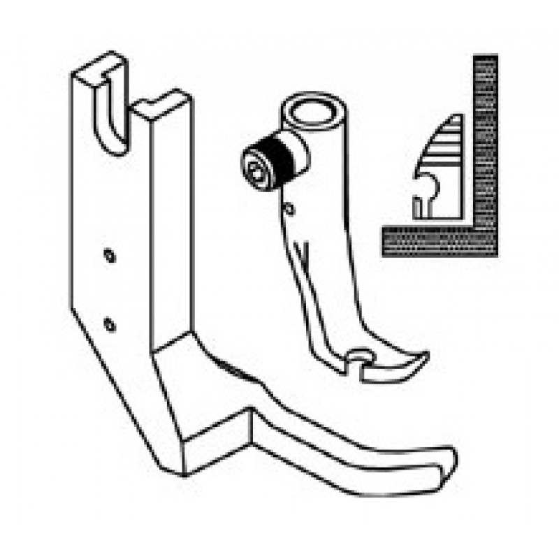 KP269LN Presser Feet — Stitching on edges at the left of needle Presser foot width : 8mm Feeding foot width : 5mm