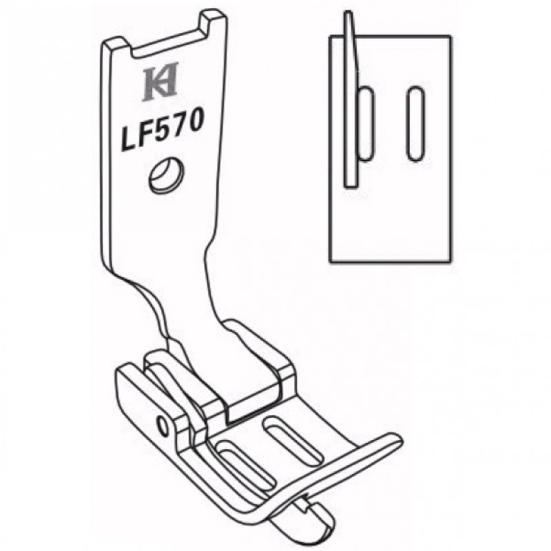 LF570 Anti-Static Guiding Feet — Anti-Static Feet with Left Compensating Guide for Double Needle Machine Left Guiding Distance : 1.0mm