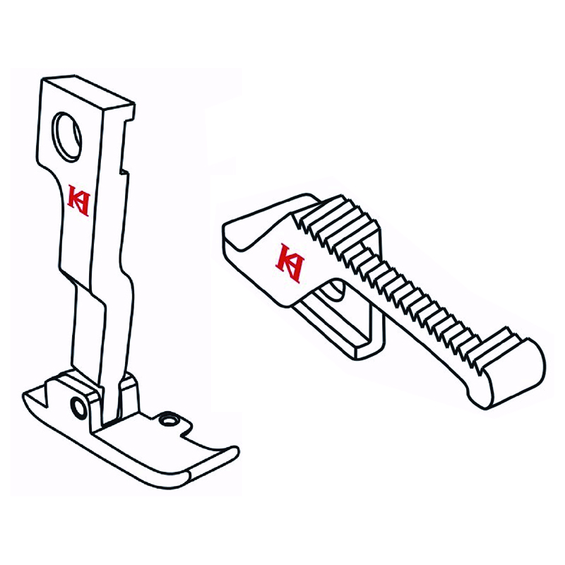 275220214 Articulated Feet + 275220250 Feeding Feet — Differential Presser Feet Set for Durkopp Adler 275 275220214 Articulated Feet 275220250 Feeding Feet Size options: Space between needle hole and feet edge