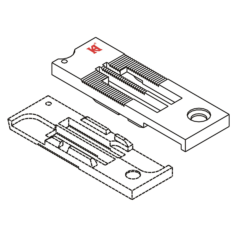KNT3568-7 Needle Plate — Needle Plate for 2-Needle Thread Trimming Machines Suitable for Machine: