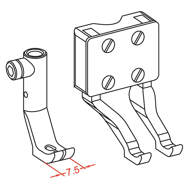 KP867C Compensating Feet — Single Needle Compensating Feet Set
