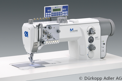 867-190142-M Dürkopp Adler 1-Needle lockstitch flatbed bottom feed, needle feed and alternating foot top feed, integrated sewing drive sewing machine (0867 990219 012)