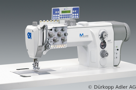 867-290142-M Dürkopp Adler 2-Needle lockstitch flatbed bottom feed, needle feed and alternating foot top feed, integrated sewing drive sewing machine (0867 990222 030)