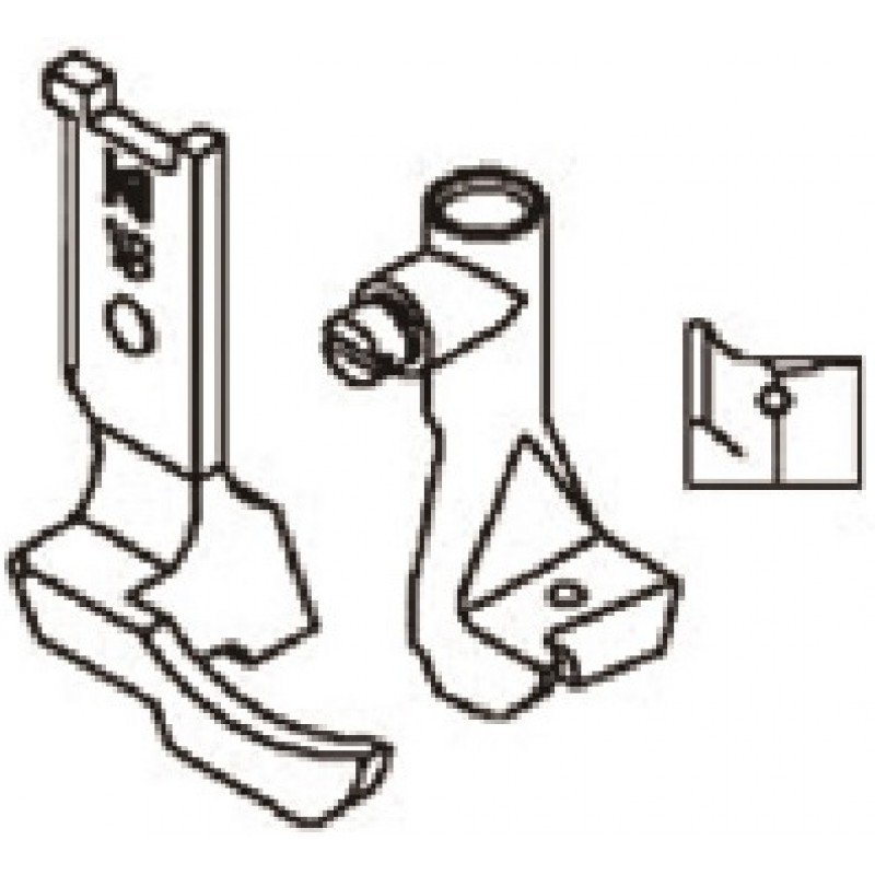 10796K1-B Presser Foot + 10795K1-B Feeding Foot — Piping Feet Set From groove to needle hole : 0mm Suitable for: