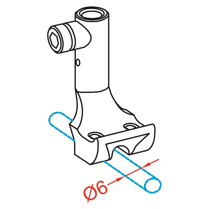 KH768DP-I Inner Foot — Double Needle Inner Piping Foot Groove Size: 6mm