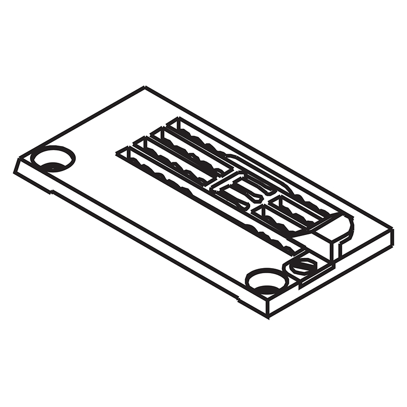 Y3108135G Needle Plate with Fabric Guide — Needle Plate with Fabric Guide for Yamato Coverstitch Machine Suitable for machine: