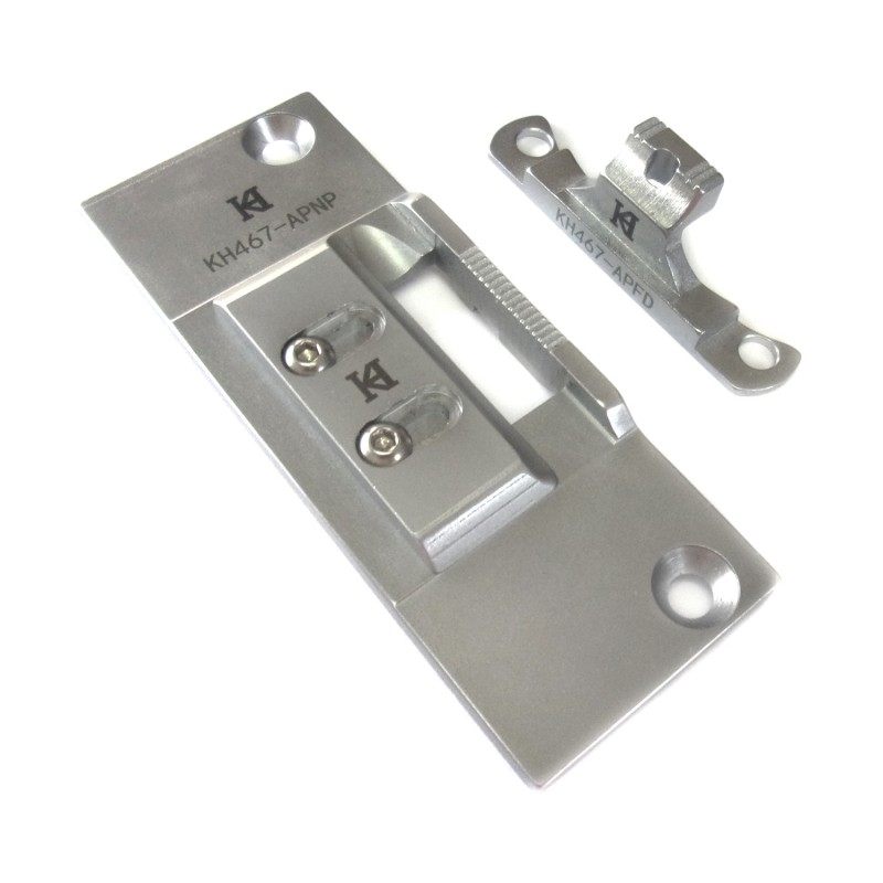 KH467-APNP/APFD Gauge Set — Needle Plate and Feed Dog for PipingPiping size is adjustable.Max. piping size: 12mm