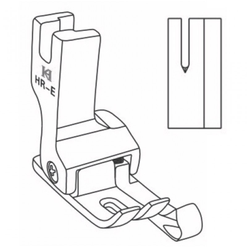 HR-E Right Wide Compensating Feet — Right Wide Compensating Feet for Heavy Duty/Cross Seam H Series 3 spring design, easy to handle the thick materials or cross seam. *Optional size: The space between needle hole and right guide.