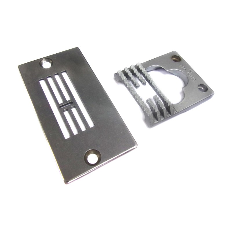 225-48010 Needle Plate + 225-48119 Feed Dog — Needle Plate and Feed Dog for Singer / Juki Zigzag Machine 225-48010 Needle Plate Needle Hole Size : 6 x 1.0mm 225-48119 Feed Dog Teeth Width : 13mm Teeth in Mid-row : 6T + 9T