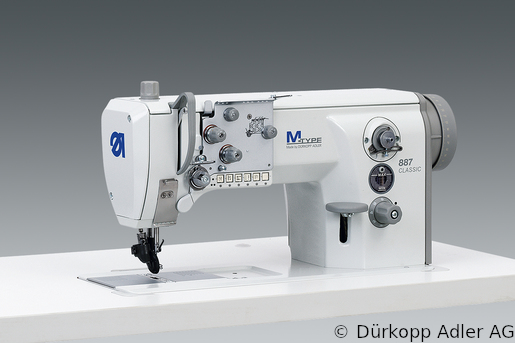 887-160142 Dürkopp Adler 1-Needle lockstitch flatbed wheel feed, needle feed and top driven roller presser also during backtacking sewing machine (0887 990004 031)