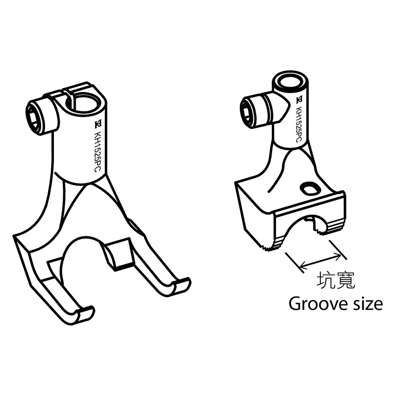 KH1525PC Piping Feet — Piping operation to the left of the needle
