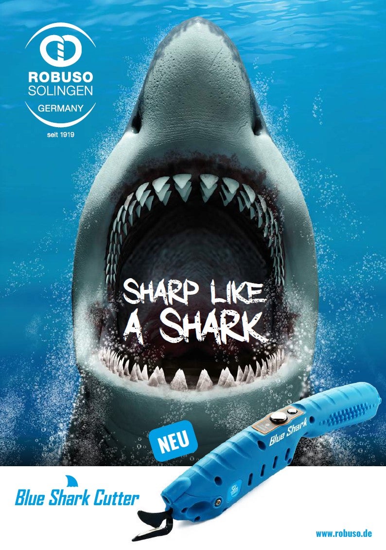 Набор ножниц ROBUSO Blue Shark, без насечки, литий-ионный аккумулятор 5 000 мА·ч