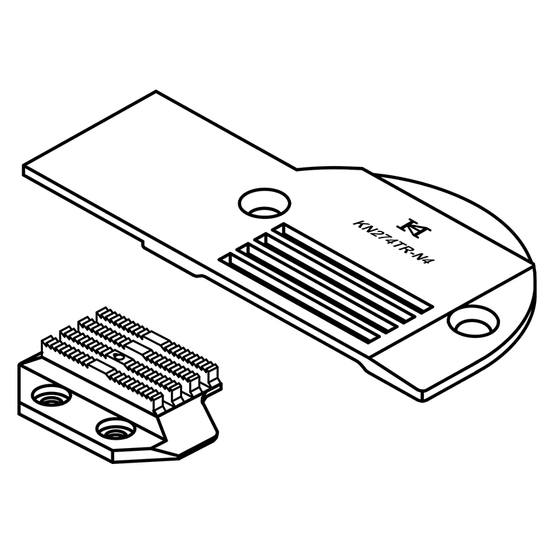 KN274-TR Needle Plate + KF5410 Feed Dog — Needle Plate and Feed Dog for Durkopp Adler 274 with Puller