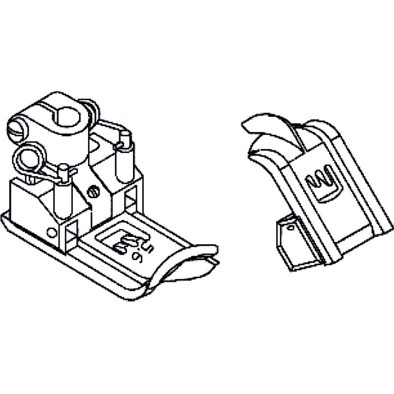 257313A64 Presser Foot with Fixed Center Guide — Presser Foot with Fixed Center Guide for Coverstitch Machine Presser Bar Internal Diameter: 6.0mm