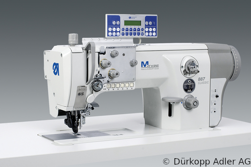 887-363122-M Dürkopp Adler 1-Needle lockstitch flatbed wheel feed and needle feed, top driven roller, integrated sewing drive sewing machine (0887 990208 033)