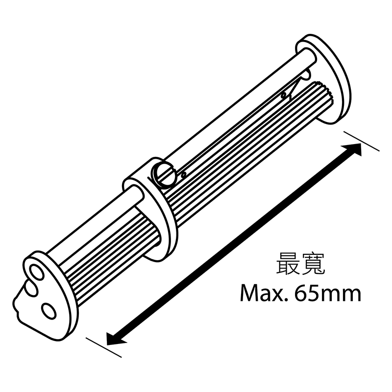 KP-ER(65) Roller Guide — Roller Guide Can be attached on different guiding feet. Roller tape guide helps the sticky material such as elastic rubber tape scroll smoothly. Guiding width is is adjustable, maximum to 65mm.